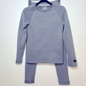 Lucky Brand 2 Piece Gray White Lounge Set Womans Sz S Long Sleeve Long leggings